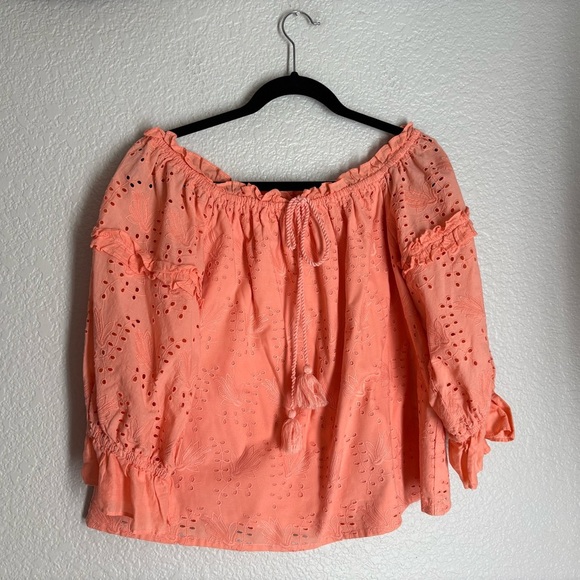 Anthropologie Jane Eyelet Lace Off-The-Shoulder Blouse - Picture 10 of 10